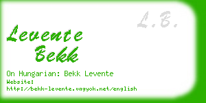 levente bekk business card